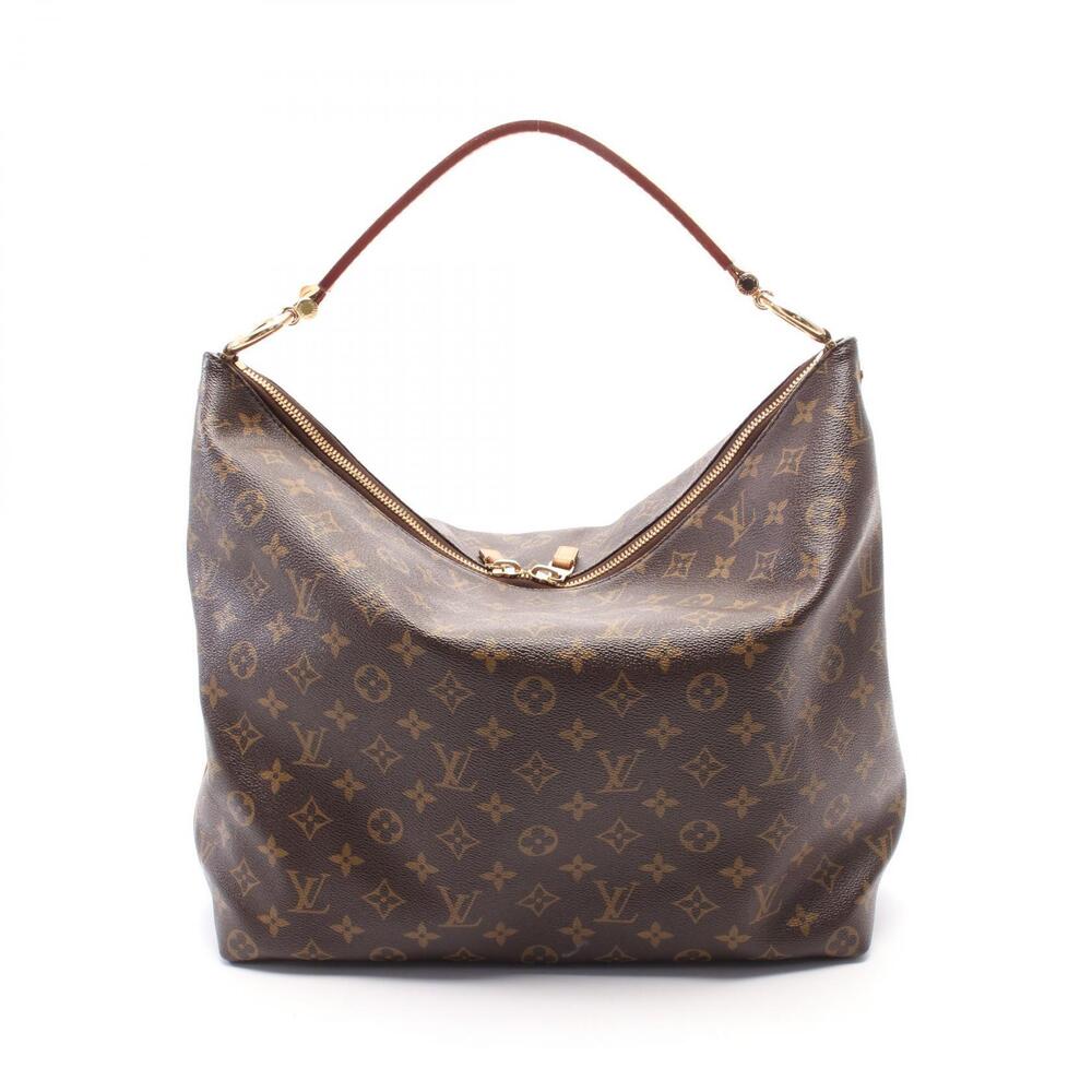 Louis Vuitton Sully Monogram Shoulder Bag Canvas Leather Brown